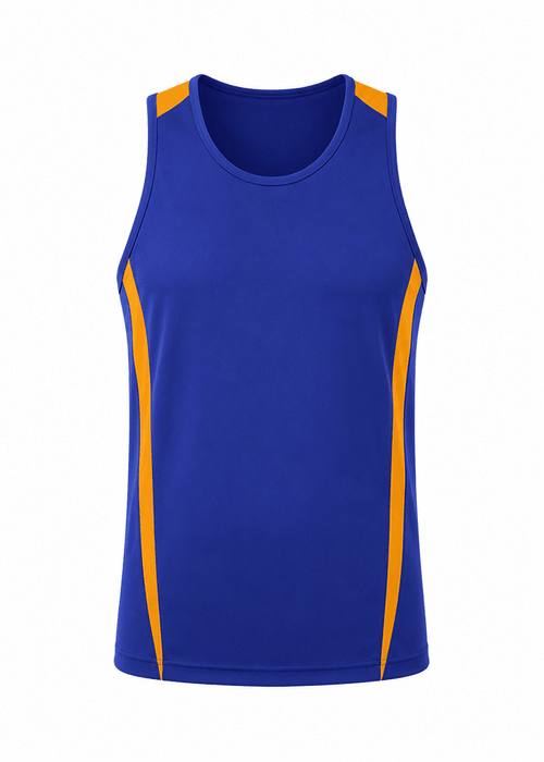 Eureka Mens Singlets - ROYAL/GOLD