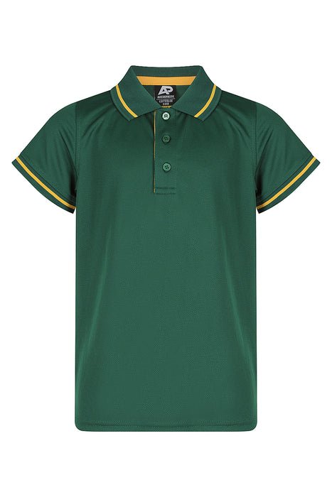 Cottesloe Kids Polos - BOTTLE/GOLD