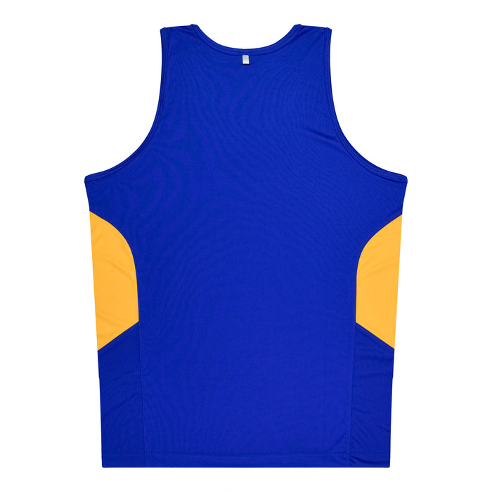 Tasman Kids Singlets - ROYAL/GOLD
