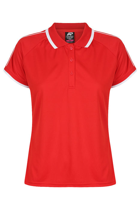 Double Bay Lady Polos - RED/WHITE