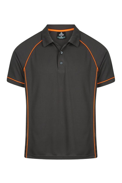 Endeavour Mens Polos - SLATE/ORANGE