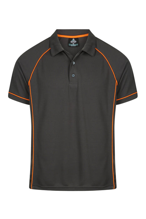 Endeavour Mens Polos - SLATE/ORANGE