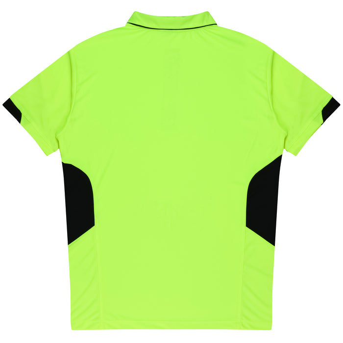 Tasman Kids Polos - NEON YELLOW/BLACK