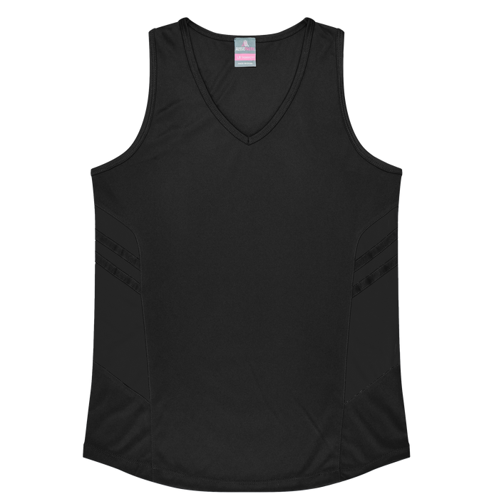 Tasman Lady Singlets - BLACK