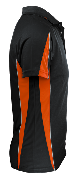 Eureka Mens Polos - BLACK/ORANGE