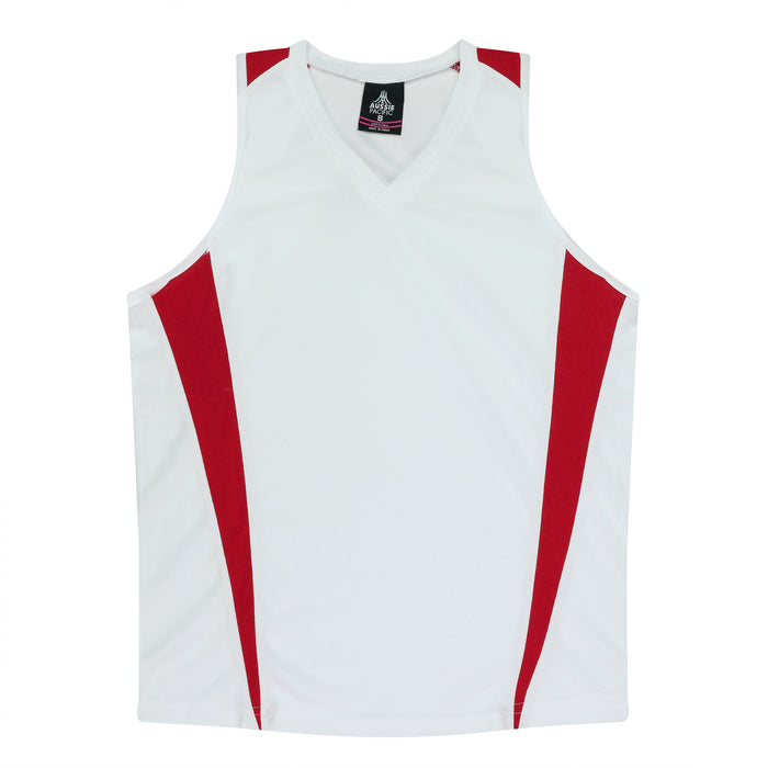 Eureka Lady Singlets - WHITE/RED