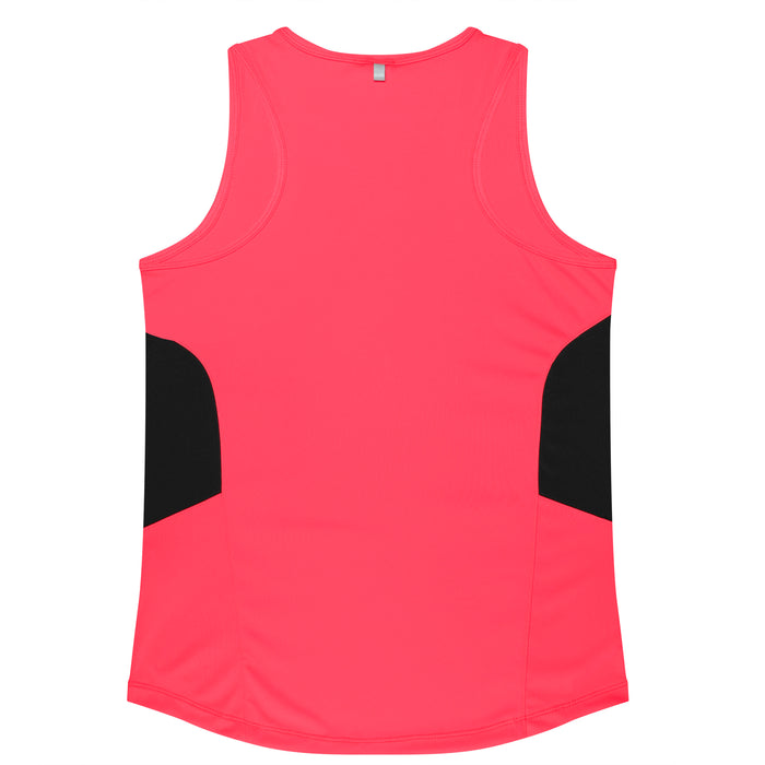 Tasman Lady Singlets - NEON PINK/BLACK