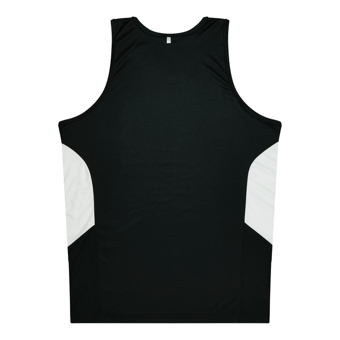Tasman Kids Singlets - BLACK/WHITE