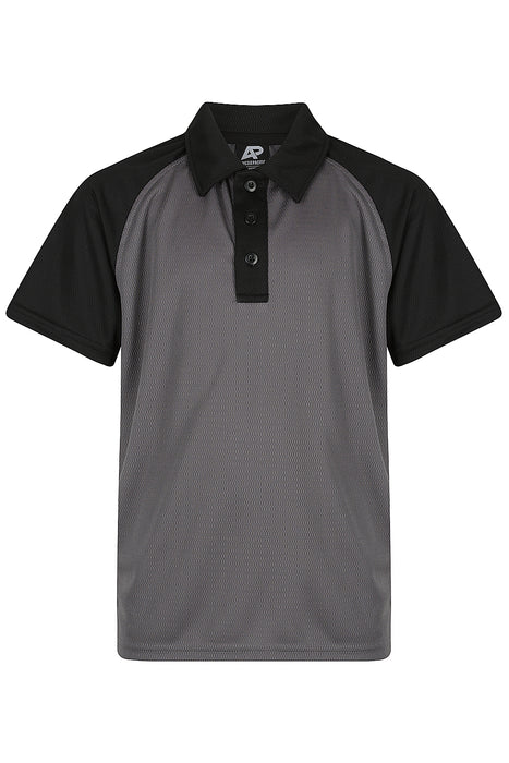 Manly Kids Polos - CHARCOAL/BLACK