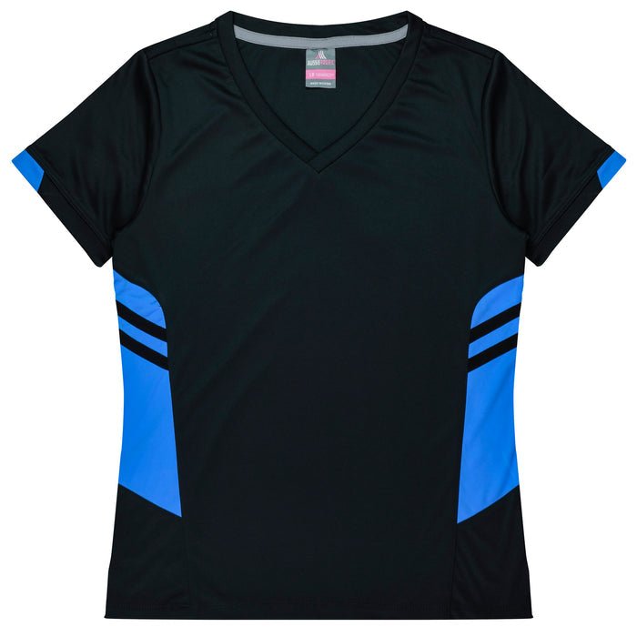 Tasman Lady Tees - BLACK/CYAN