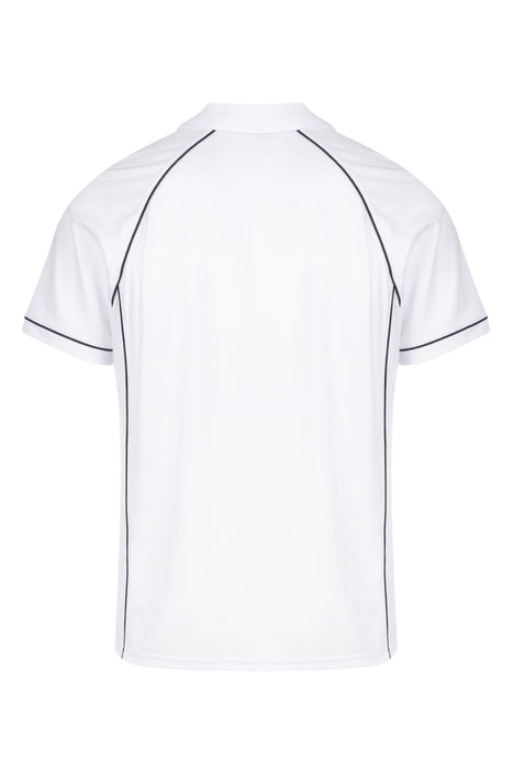 Endeavour Mens Polos - WHITE/NAVY