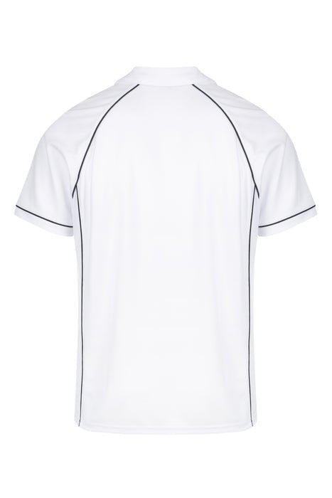Endeavour Mens Polos - WHITE/NAVY