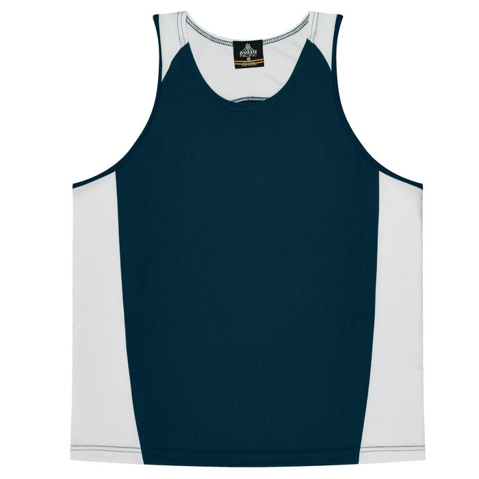 Premier Kids Singlets - NAVY/WHITE
