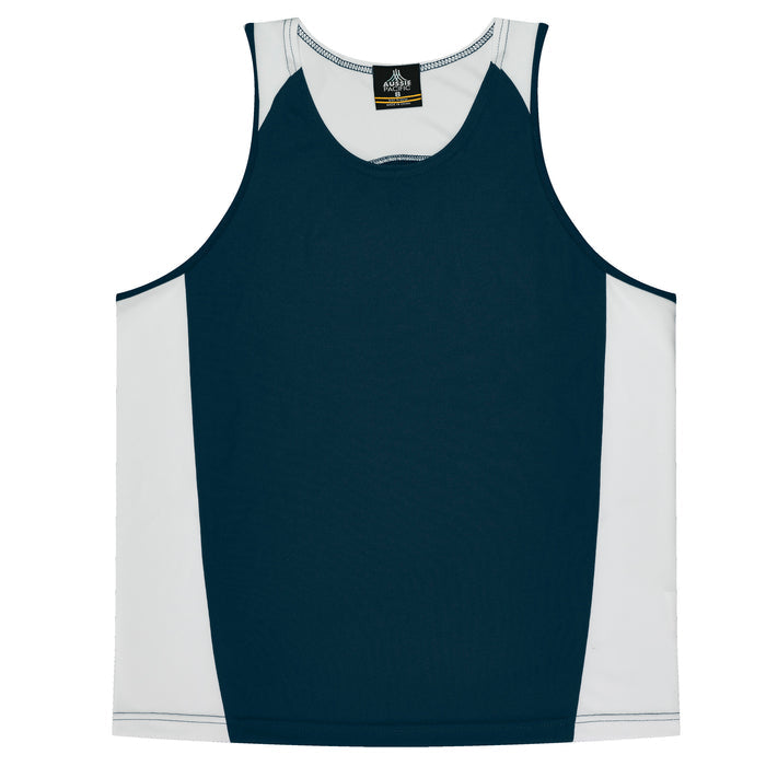 Premier Kids Singlets - NAVY/WHITE