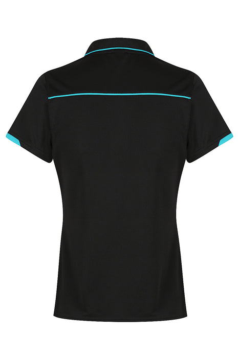 Currumbin Lady Polos - BLACK/CYAN