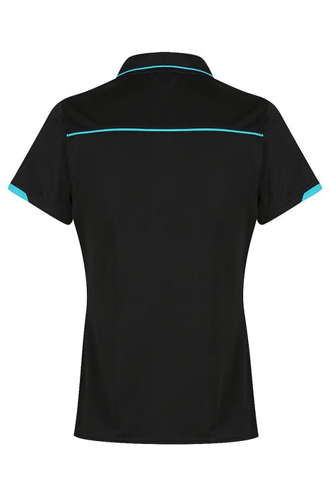 Currumbin Lady Polos - BLACK/CYAN