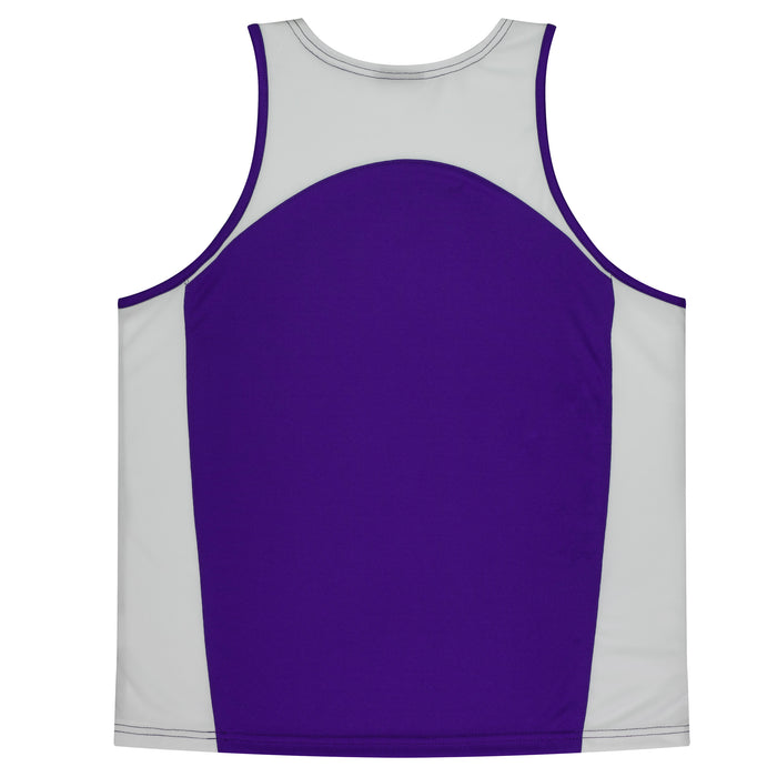 Premier Kids Singlets - PURPLE/WHITE