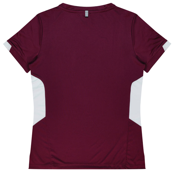 Tasman Lady Tees - MAROON/WHITE