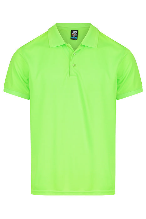 Lachlan Mens Polos - NEON GREEN