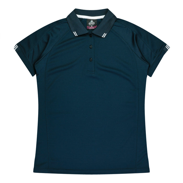 Flinders Lady Polos - NAVY/WHITE