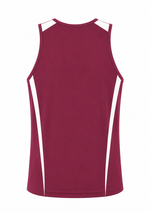 Eureka Mens Singlets - MAROON/WHITE