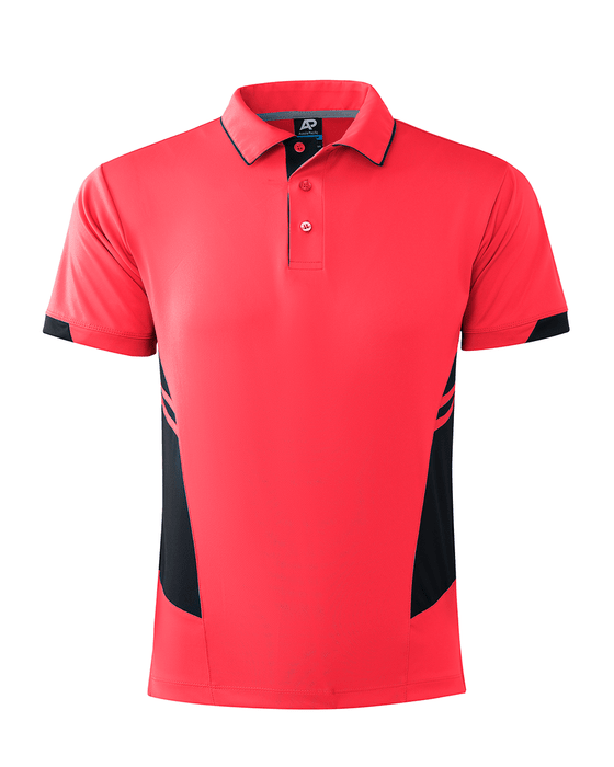 Tasman Mens Polos - NEON PINK/BLACK
