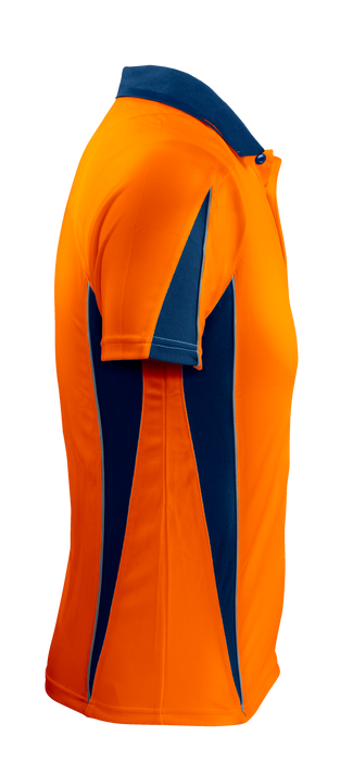 Eureka Mens Polos - ORANGE/NAVY