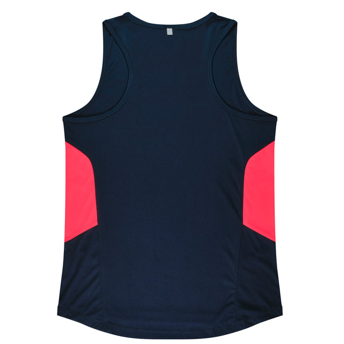 Tasman Lady Singlets - NAVY/NEON PINK