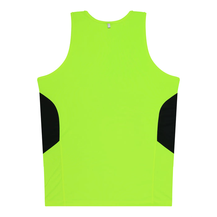 Tasman Kids Singlets - NEON YELLOW/BLACK