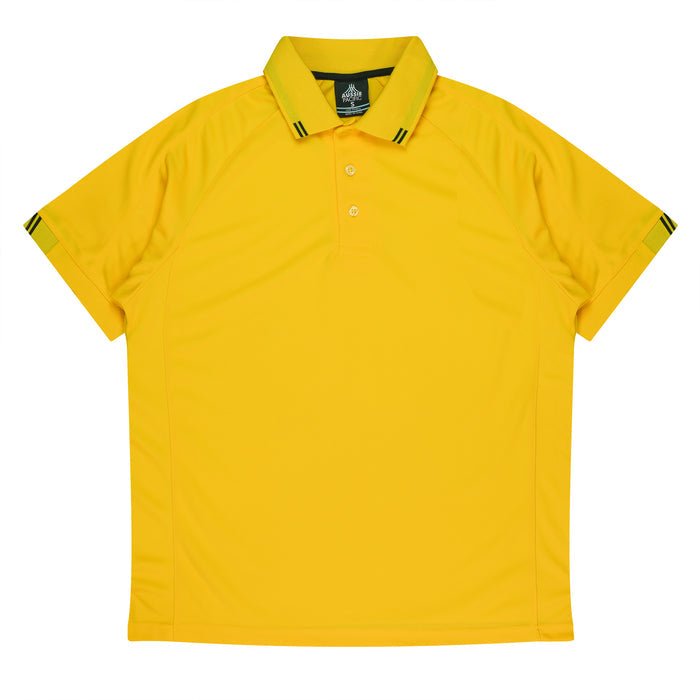 Flinders Mens Polos - CANARY/BLACK