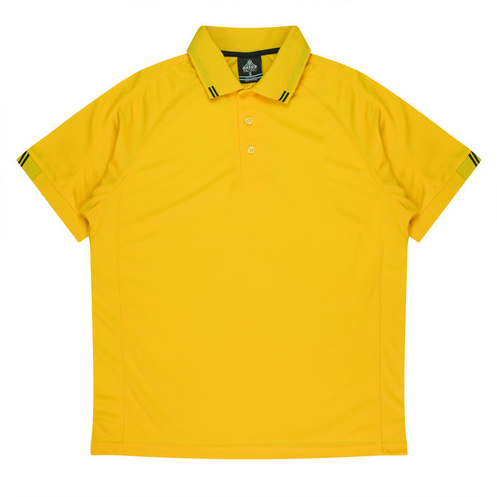 Flinders Mens Polos - CANARY/BLACK