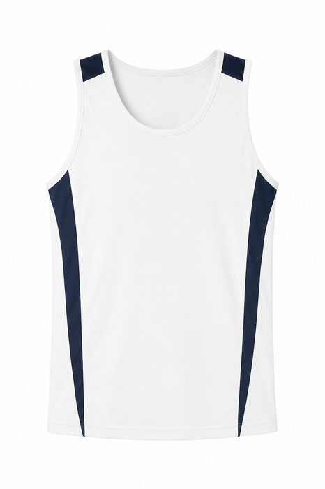 Eureka Mens Singlets - WHITE/NAVY