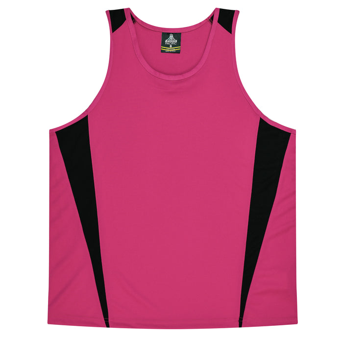 Eureka Kids Singlets - PINK/BLACK