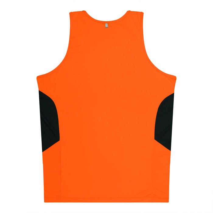 Tasman Kids Singlets - NEON ORANGE/SLATE