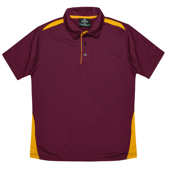 Paterson Kids Polos - MAROON/GOLD
