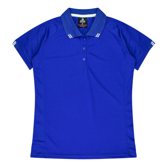 Flinders Lady Polos - ROYAL/WHITE