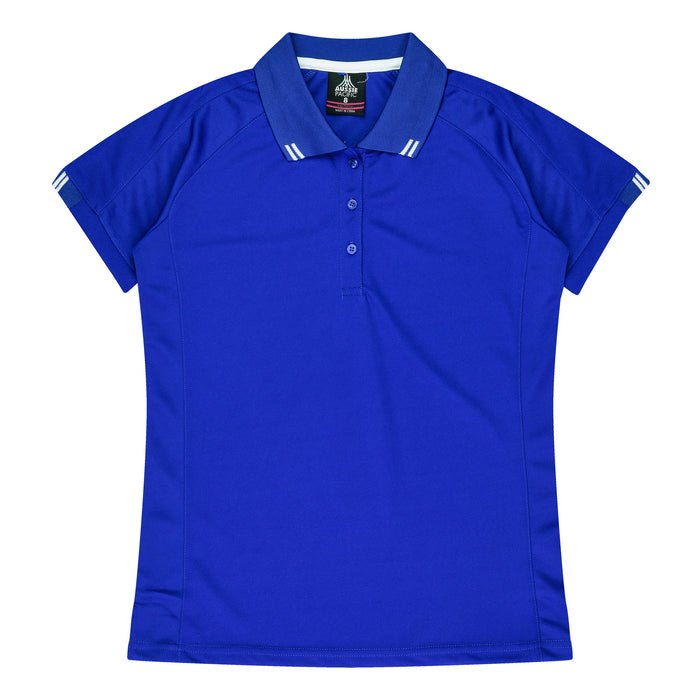 Flinders Lady Polos - ROYAL/WHITE