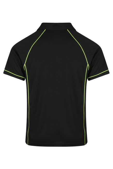 Endeavour Mens Polos - BLACK/GREEN