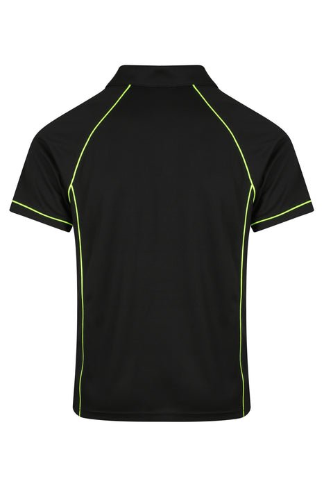 Endeavour Mens Polos - BLACK/GREEN
