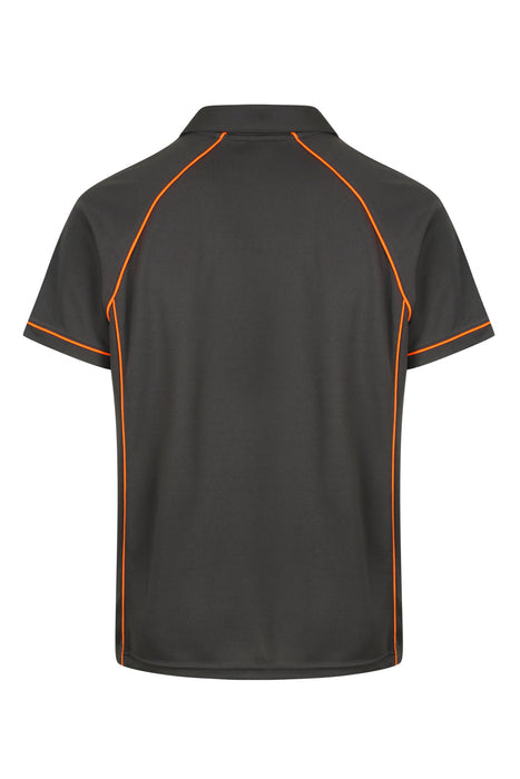 Endeavour Mens Polos - SLATE/ORANGE
