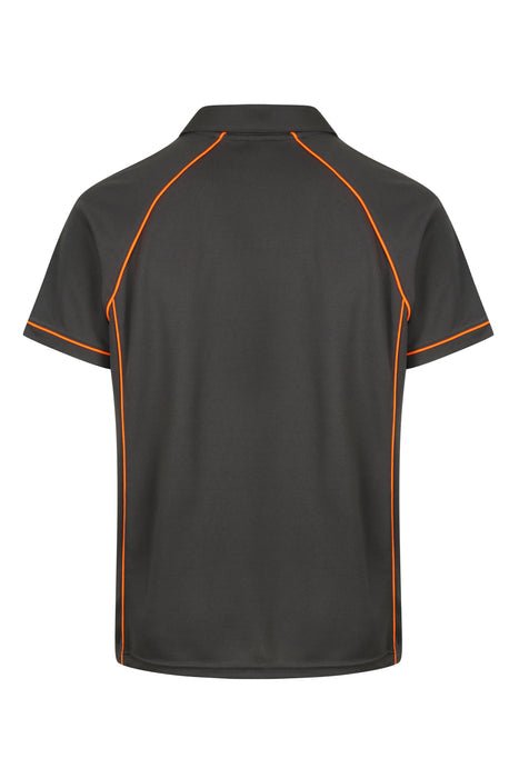 Endeavour Mens Polos - SLATE/ORANGE