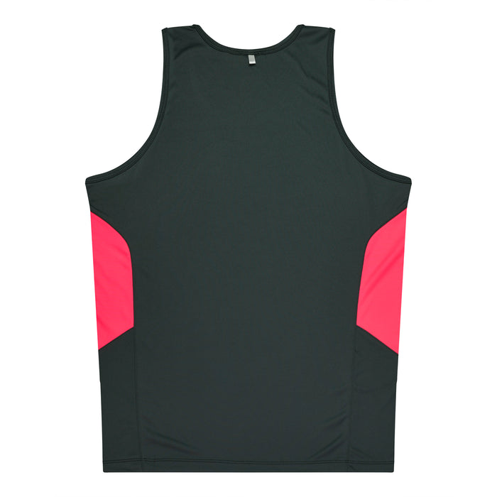 Tasman Kids Singlets - SLATE/NEON PINK