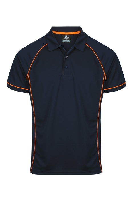 Endeavour Mens Polos - NAVY/ORANGE