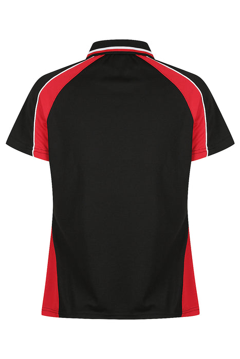 Panorama Lady Polos - BLACK/RED/WHITE