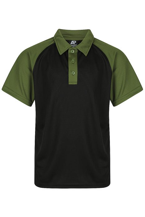 Manly Kids Polos - BLACK/ARMY GREEN
