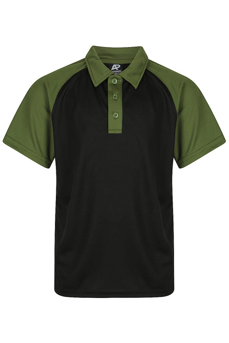 Manly Kids Polos - BLACK/ARMY GREEN