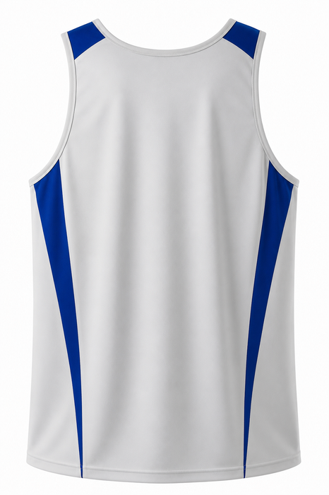 Eureka Mens Singlets - WHITE/ROYAL