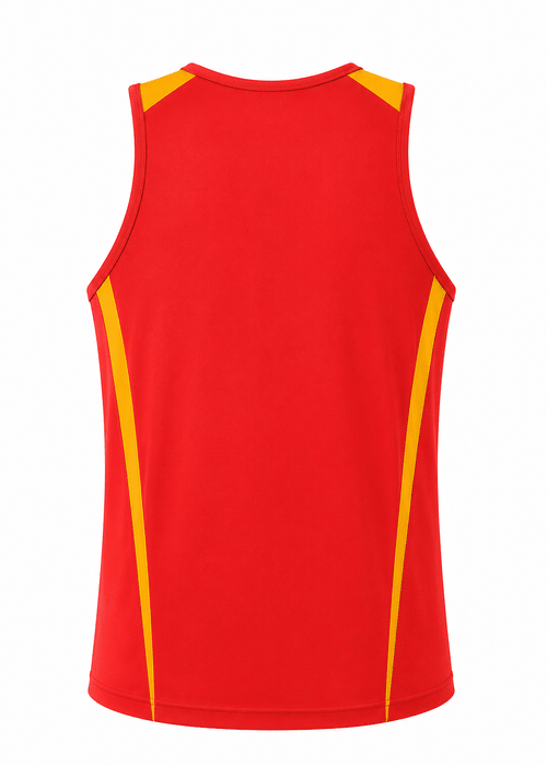 Eureka Mens Singlets - RED/GOLD