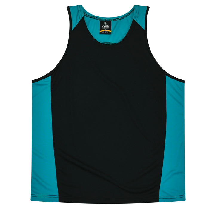 Premier Kids Singlets - BLACK/TEAL