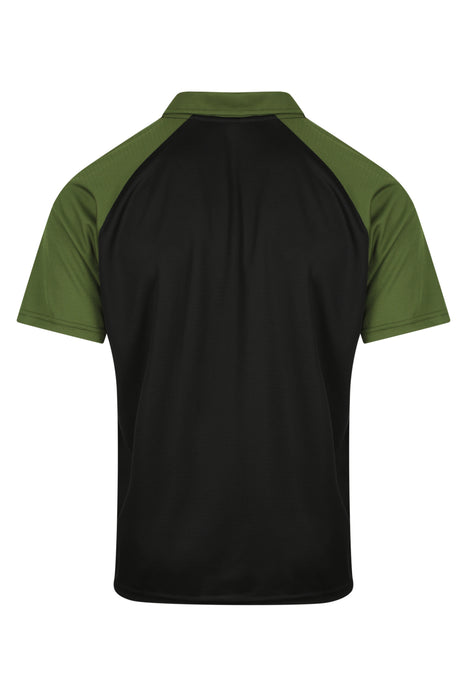 Manly Mens Polos - BLACK/ARMY GREEN